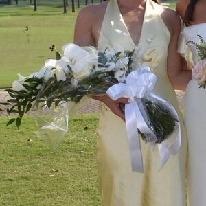 Elegant Yellow Halter Dress